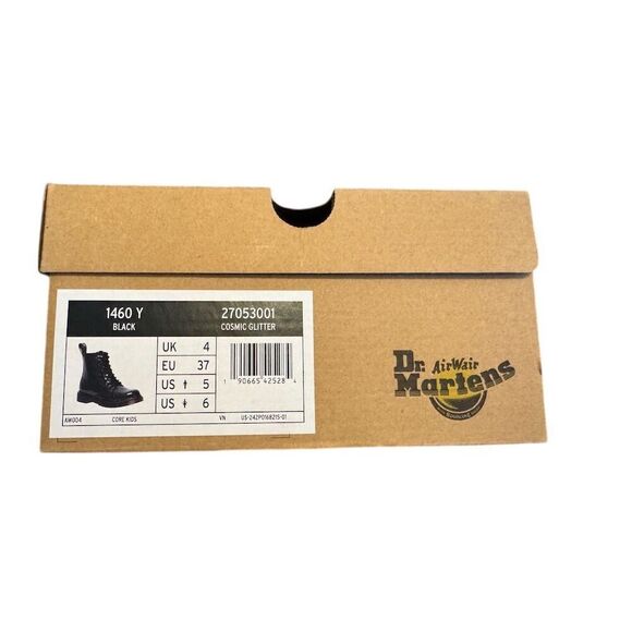 Dr. Martens 1460 Junior Kids Black Glitter Lace Up Boots Size 6 Big Girls - Picture 14 of 15